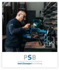 PSB bedrijfswageninrichter aan het werk met PSB Bedrijfswageninrichting logo er onder